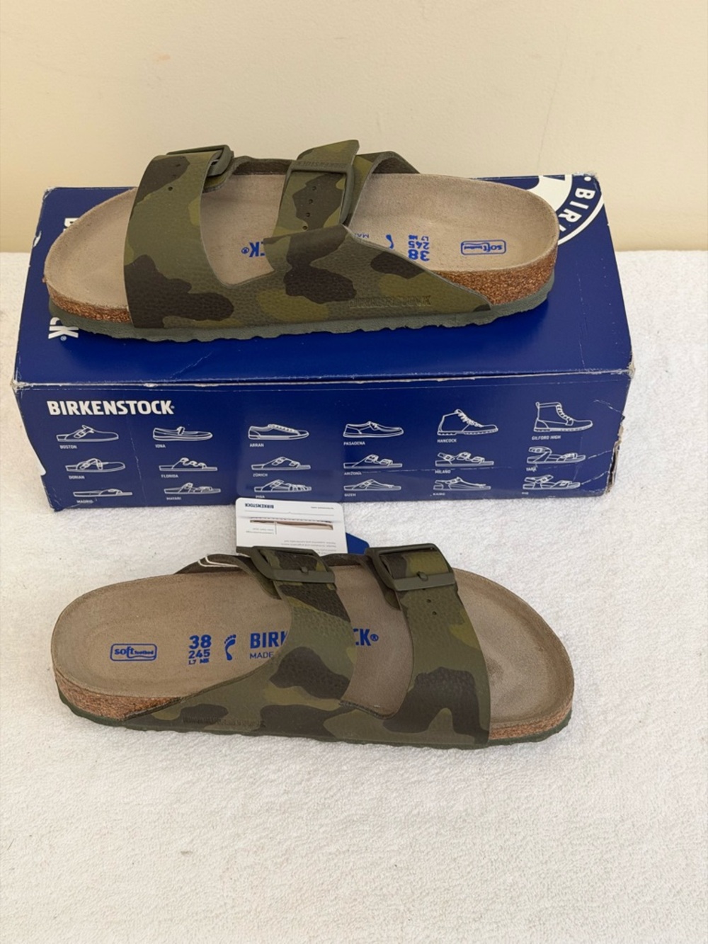 Birkenstock Arizona Bioko-Flor Soft Footbed Sandals Size EU38, US W7/M5 - Picture 3 of 7